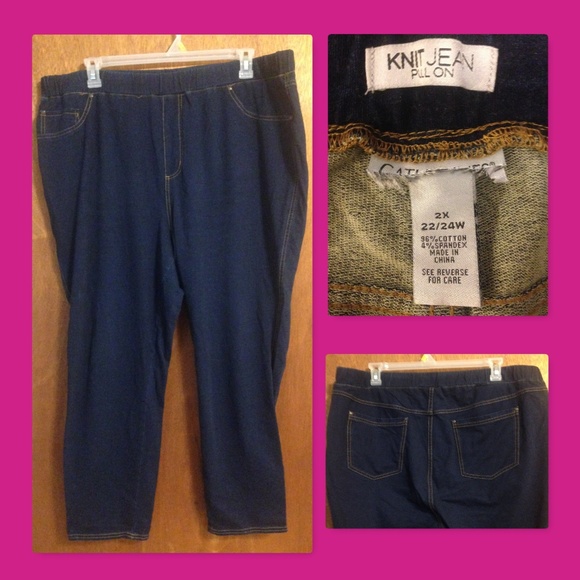 Catherines knit jeans pull on Clearance